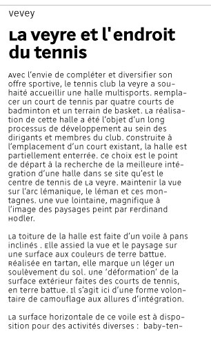 la veyre et l'endroit du tennis