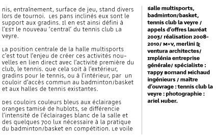 la veyre et l'endroit du tennis