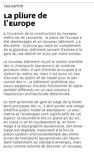 metro m2 flon place de l'europe service clientle tl lausanne