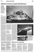 Sillonner la Suisse en quête d'architecture, le Temps, 2 mai 2011